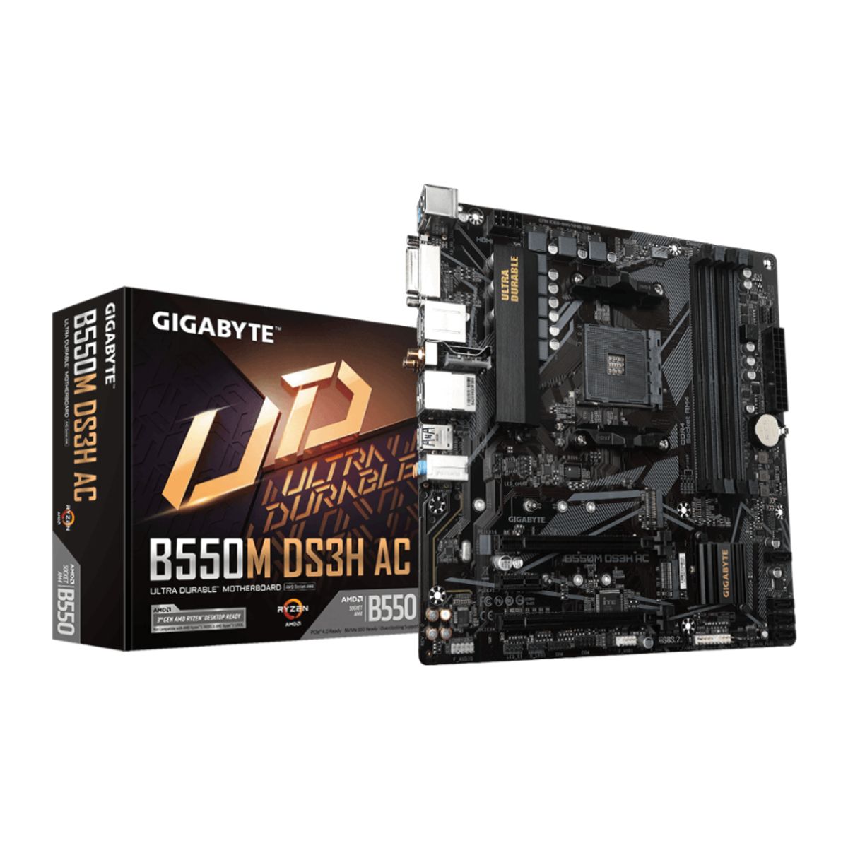 GIGABYTE - Placa Madre Gigabyte B550M DS3H AC AM4 DDR4 M2 microATX