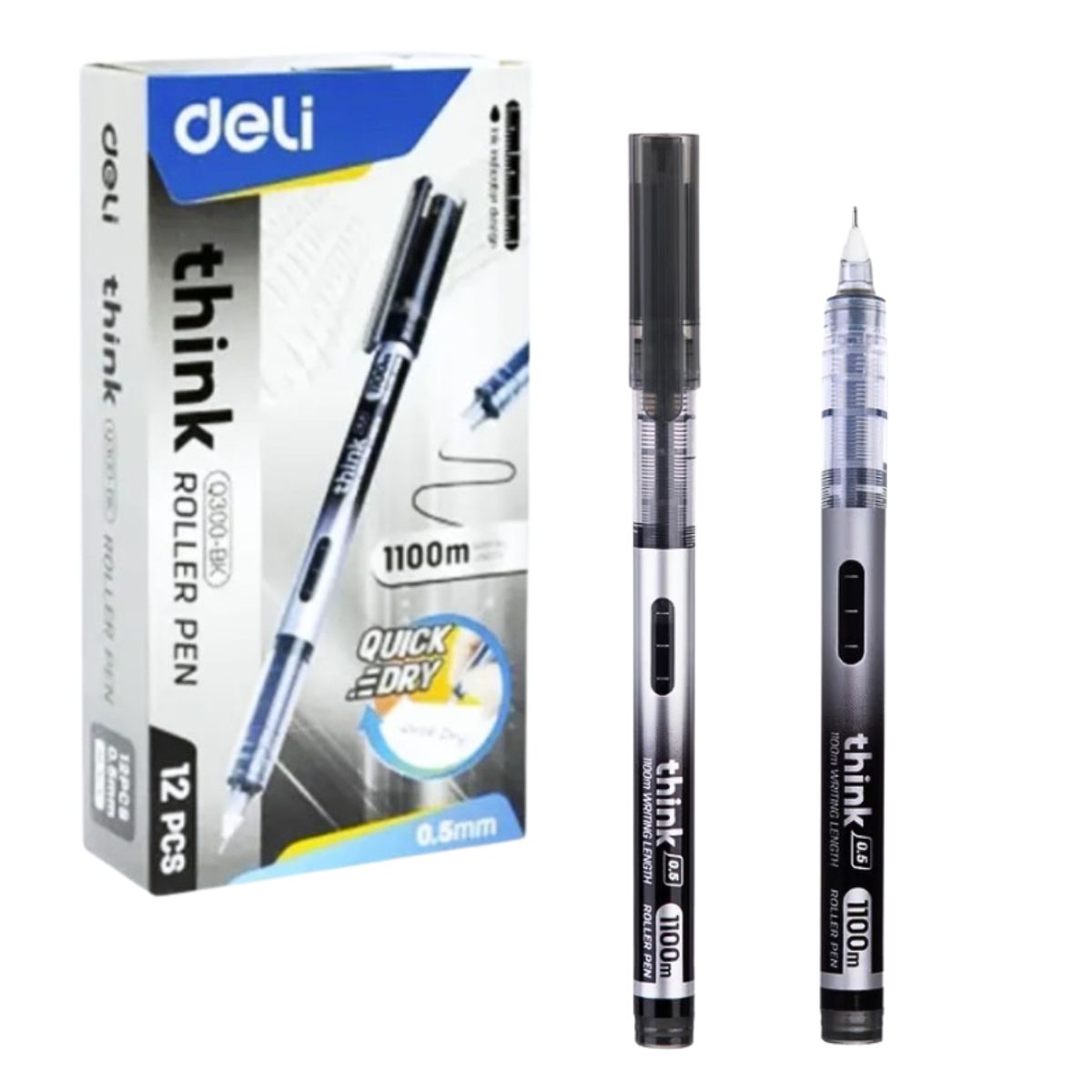 DELI - Lápices Pasta Bolígrafo Secado Rápido 0,5 Mm Pack De 12