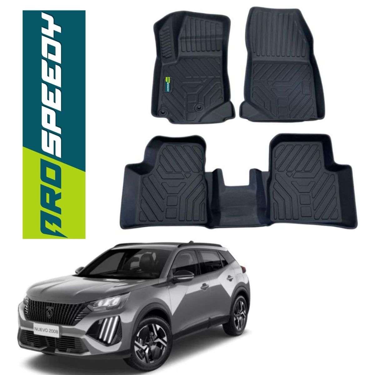 GENERICO - PISOS CALCE PERFECTO PROSPEEDY PEUGEOT 2008 2020-2024 3PIEZAS