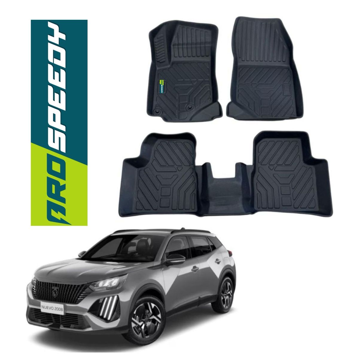 GENERICO - PISOS CALCE PERFECTO PROSPEEDY PEUGEOT 2008 2020-2024 3PIEZAS