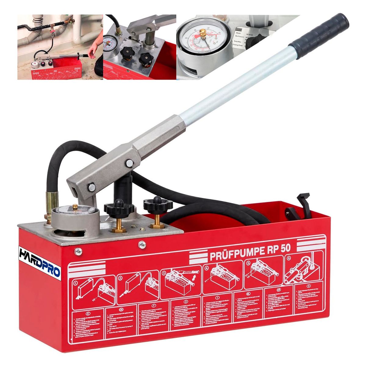 GENERICO - Bomba Manual Prueba Presion Hidraulica 0-50bar 728psi 5mp