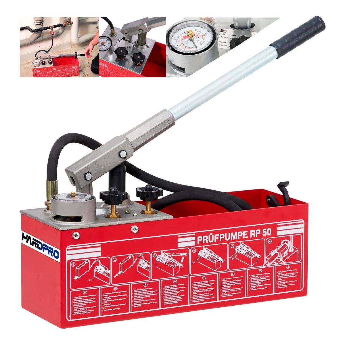GENERICO - Bomba Manual Prueba Presion Hidraulica 0-50bar 728psi 5mp