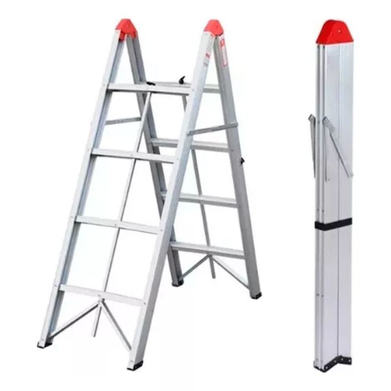 GENERICO - Escalera Plegable Aluminio 4 Escalones Tipo Tijera 150kg