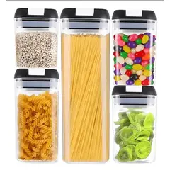 MOMO - Set 5 Contenedores Hermeticos Frasco Organizador Alimentos Contenedores