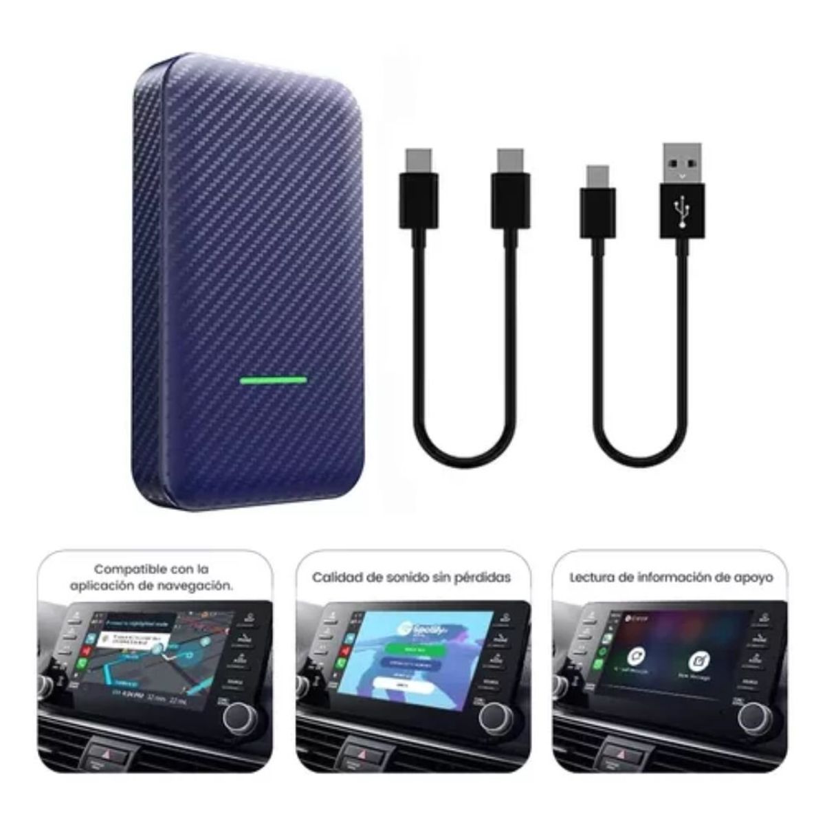 GENERICO - Adaptador Inalambrico Carlinkit Android Auto Y Carplay V50