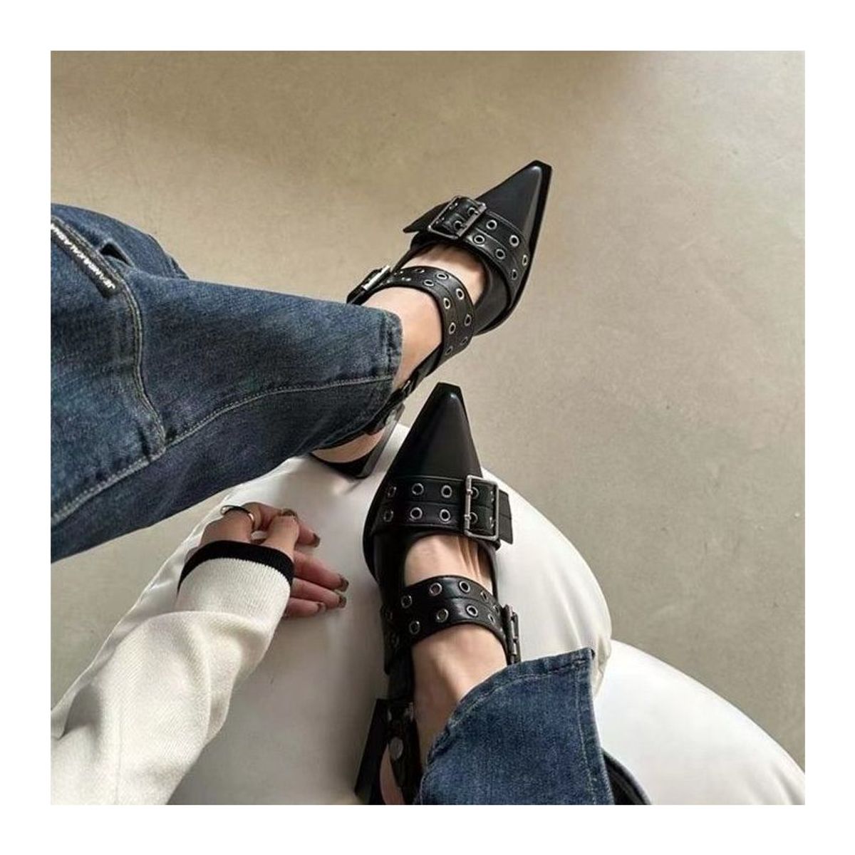 BLWOENS - Bailarina Mary Janes para Mujer Negro Blwoens