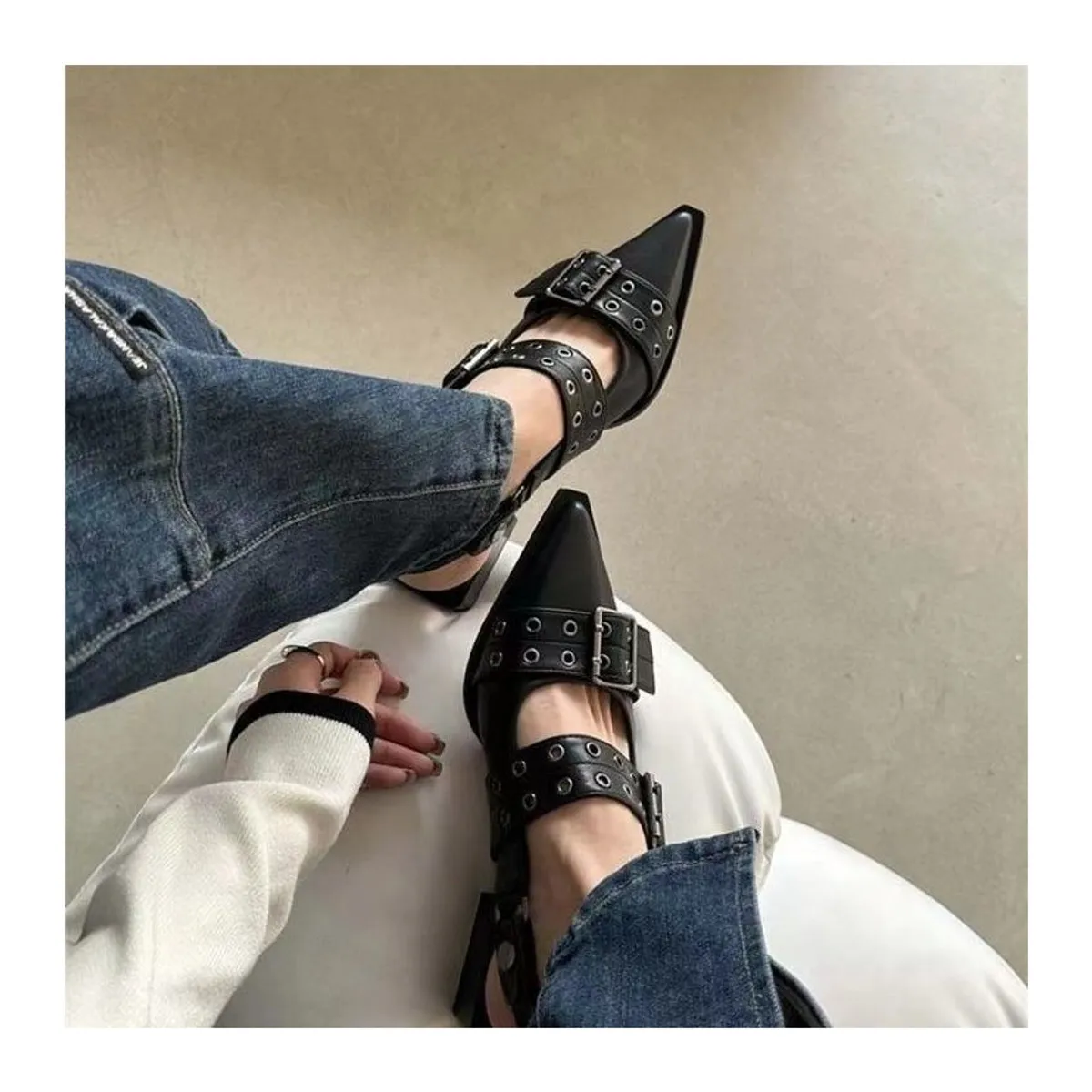 BLWOENS - Bailarina Mary Janes para Mujer Negro Blwoens