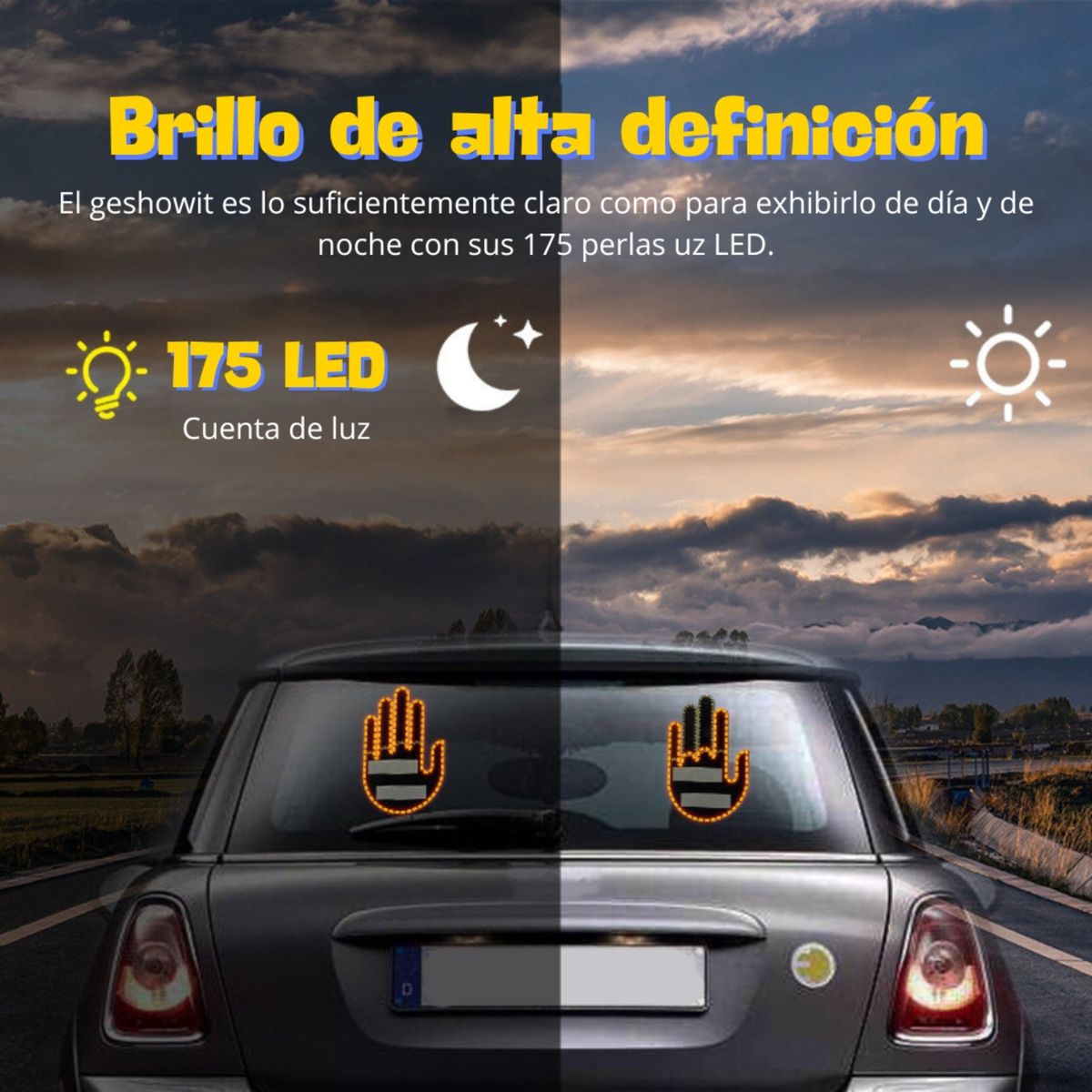 MOVI - Mano Led con 3 gestos Para Autos - Exprésate en Carretera