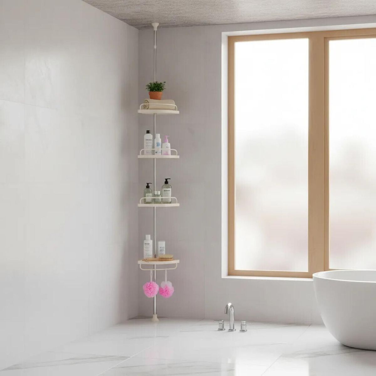 BIANCA HOME - Esquinero Para Baño Cromado