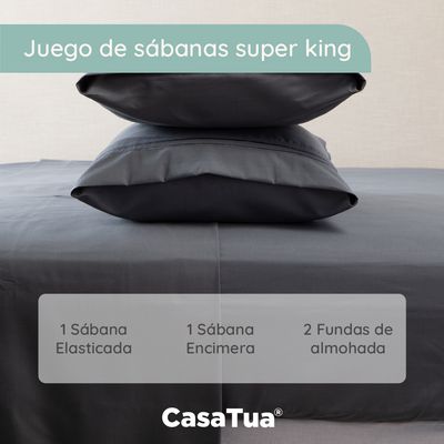 Imagen 2 del producto Sabana 1800 Hotel Ultra Suave Funda Bordada - Gris oscuro - Super King