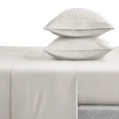 CASATUA - Sabana 1800 Hotel Ultra Suave Funda Bordada - Beige - King