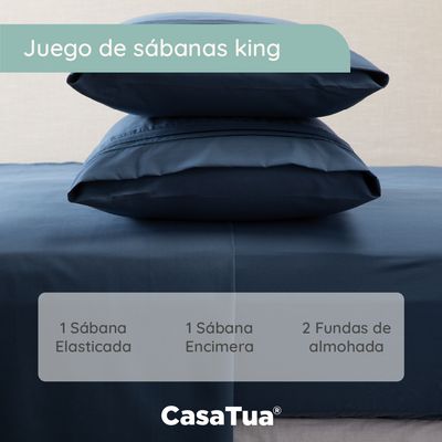 Imagen 2 del producto Sabana 1800 Hotel Ultra Suave Funda Bordada - Azul marino - King