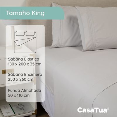 Imagen 2 del producto Sabana 1800 Hotel Ultra Suave Funda Bordada - Gris - King