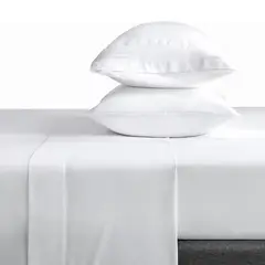 CASATUA - Sabana 1800 Hotel Ultra Suave Funda Bordada - Blanco - Super King
