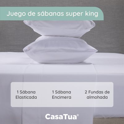Imagen 2 del producto Sabana 1800 Hotel Ultra Suave Funda Bordada - Blanco - Super King