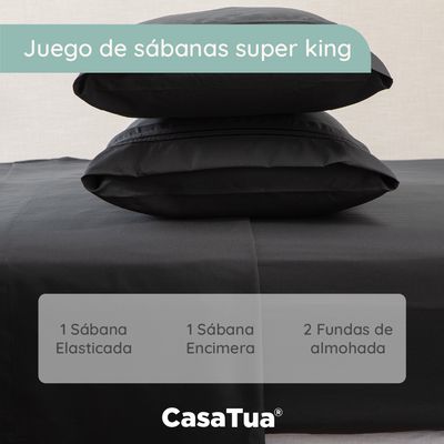 Imagen 2 del producto Sabana 1800 Hotel Ultra Suave Funda Bordada - Negro - Super King