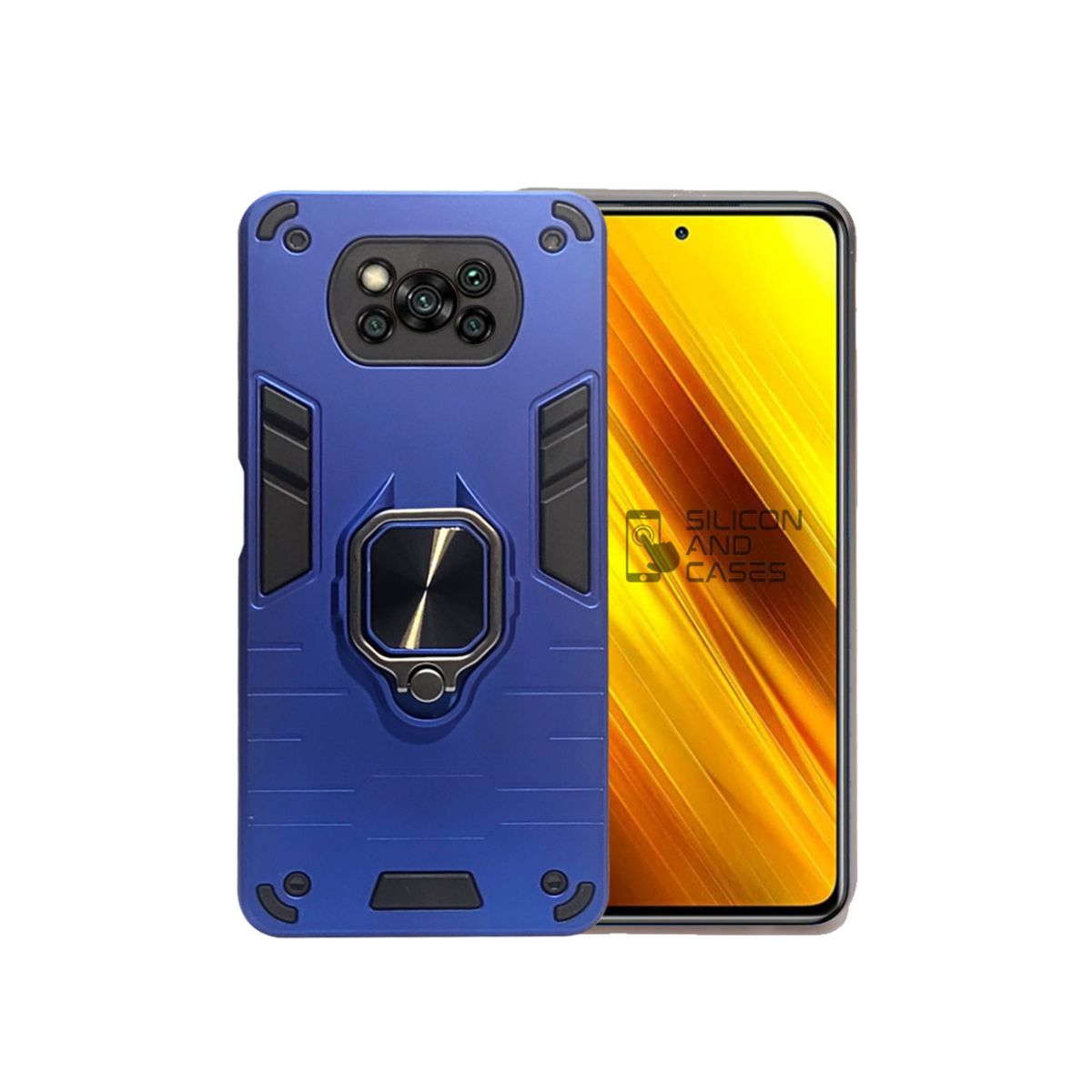 GENERICO - CARCASA ANILLO ANTIGOLPE PARA CELULAR XIAOMI POCO X3 - X3 PRO AZUL