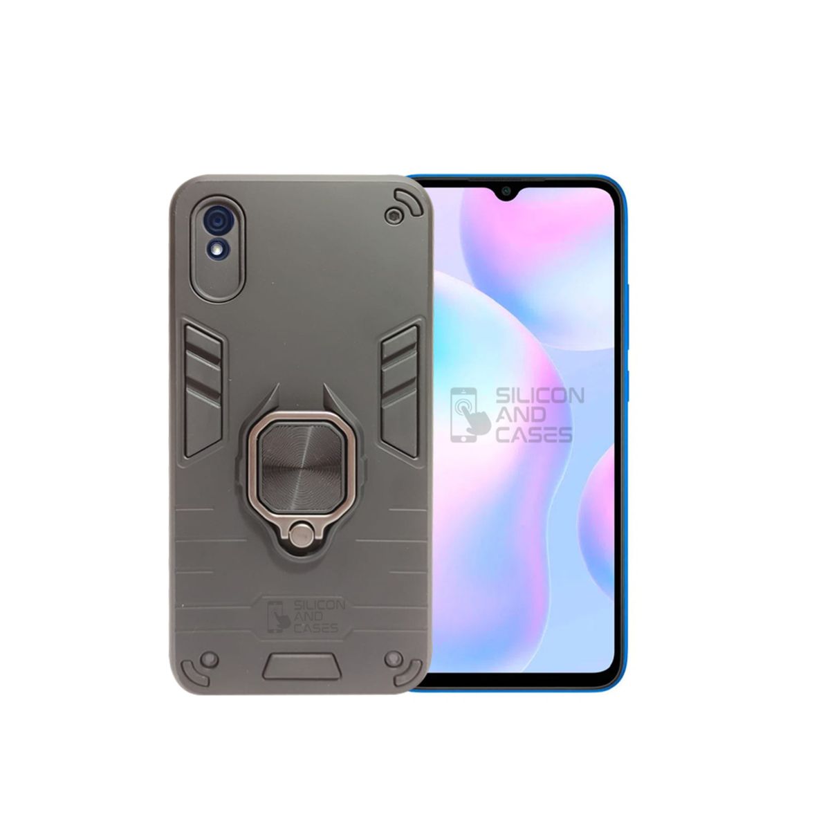 GENERICO - CARCASA ANILLO ANTIGOLPE PARA CELULAR XIAOMI REDMI 9A NEGRO