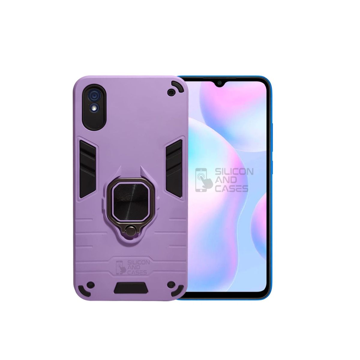 GENERICO - CARCASA ANILLO ANTIGOLPE PARA CELULAR XIAOMI REDMI 9A LILA