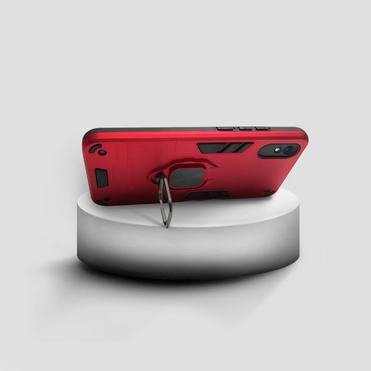 GENERICO - CARCASA ANILLO ANTIGOLPE PARA CELULAR XIAOMI REDMI 9A ROJO