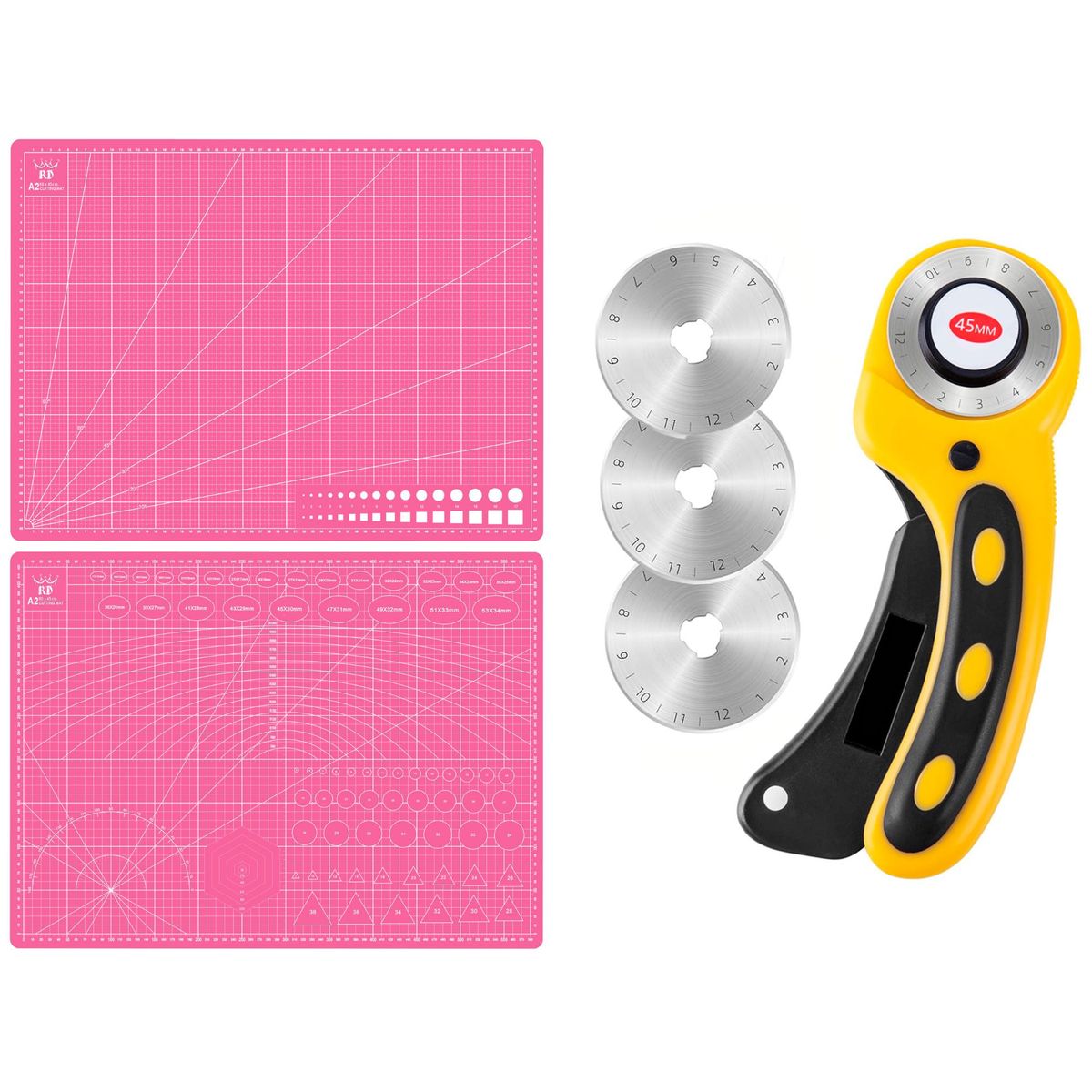 RD - Base Tapete Corte A2 45x60cm + Cutter Rotativo + 3 Cuchillas