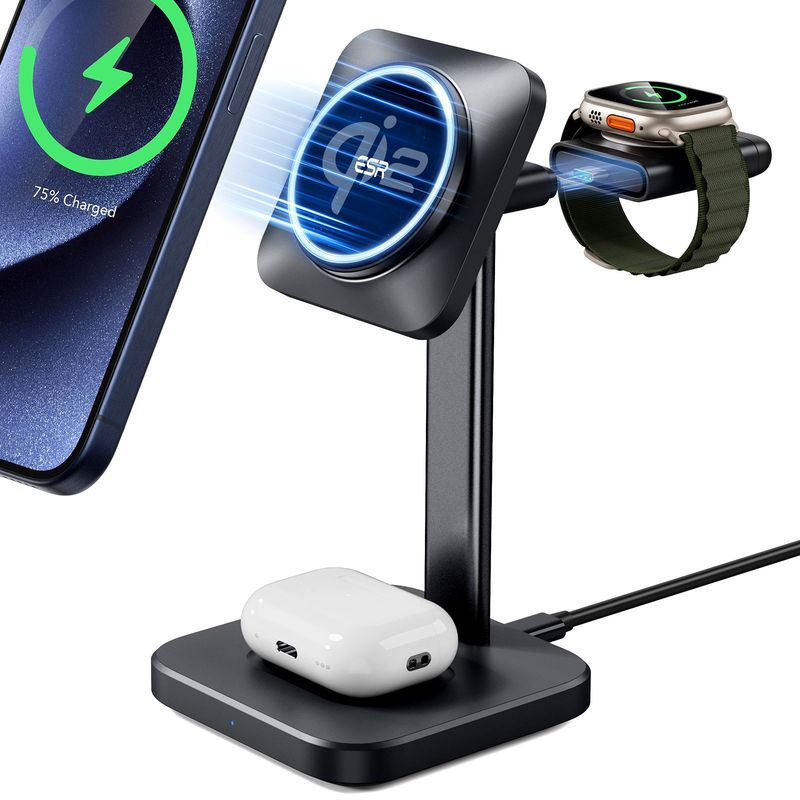 ESR - Estación De Carga ESR 3 En 1 Qi2 Para iPhone Watch AirPods