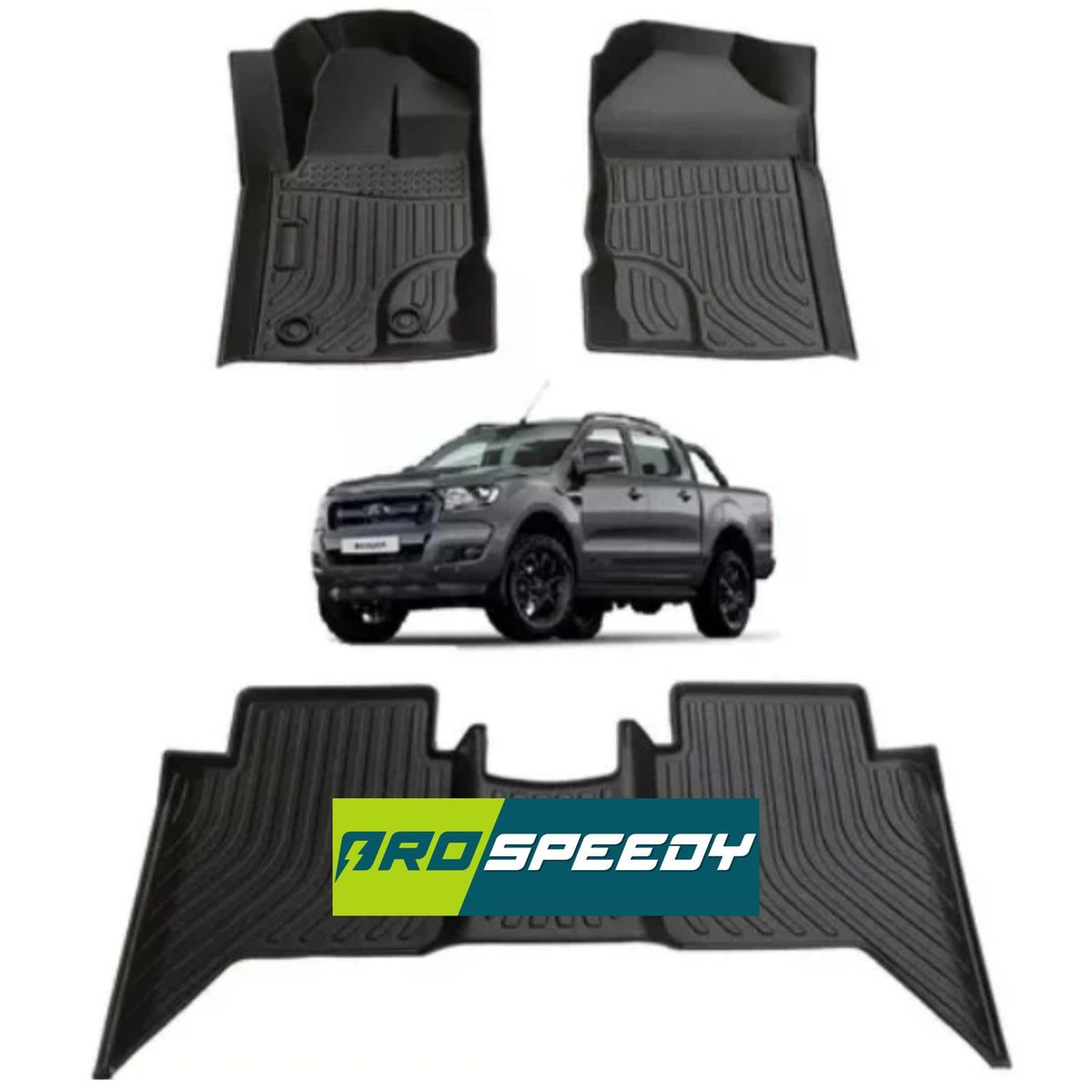 GENERICO - PISOS CALCE PERFECTO PROSPEEDY FORD RANGER 2013-2023 3PIEZAS
