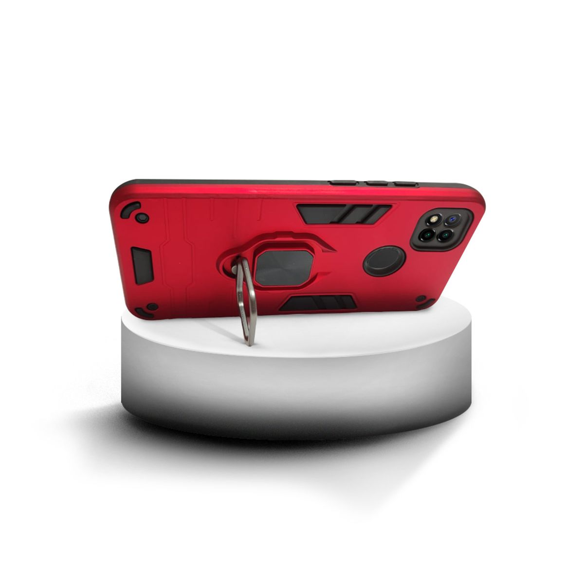 GENERICO - CARCASA ANILLO ANTIGOLPE PARA CELULAR XIAOMI REDMI 9C ROJO