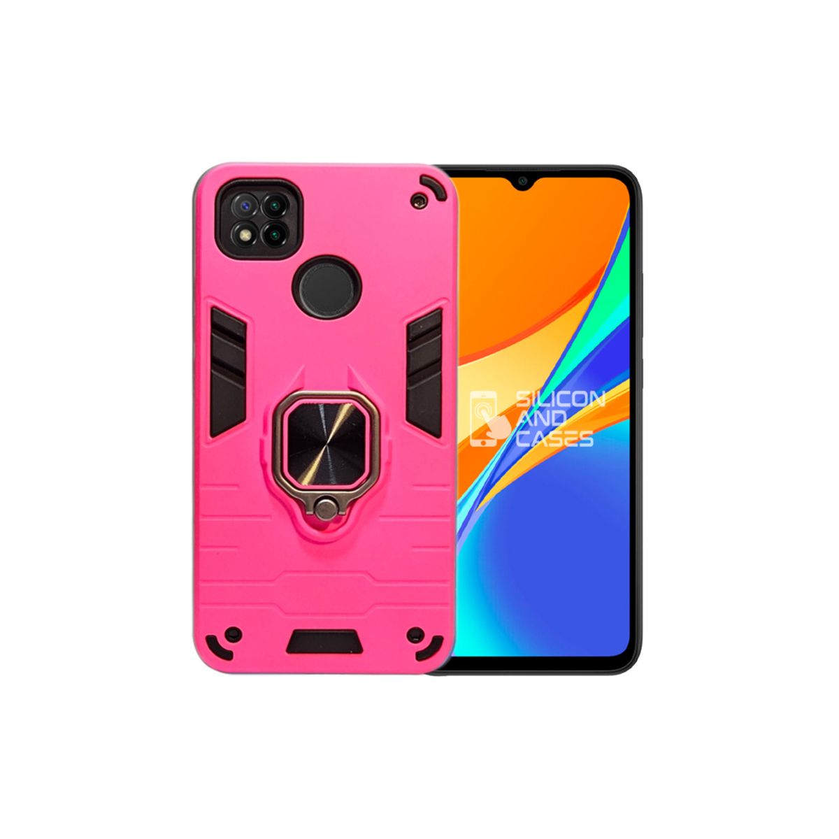 GENERICO - CARCASA ANILLO ANTIGOLPE PARA CELULAR XIAOMI REDMI 10A FUCSIA