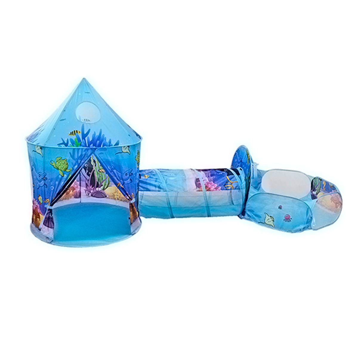 GENERICO - Carpa Infantil Tunel Gateo Oceano 3 en 1 – RE1313B