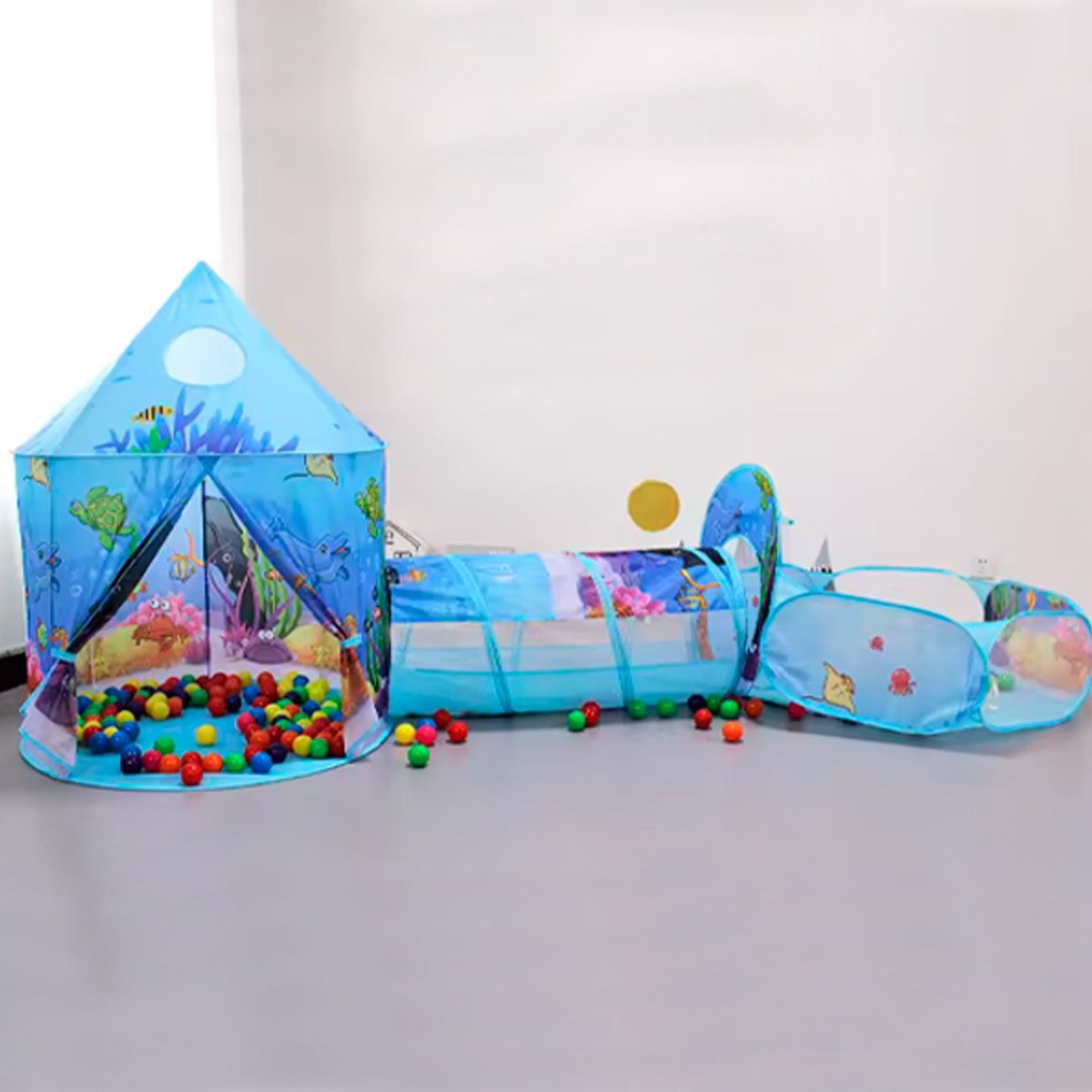 GENERICO - Carpa Infantil Tunel Gateo Oceano 3 en 1 – RE1313B