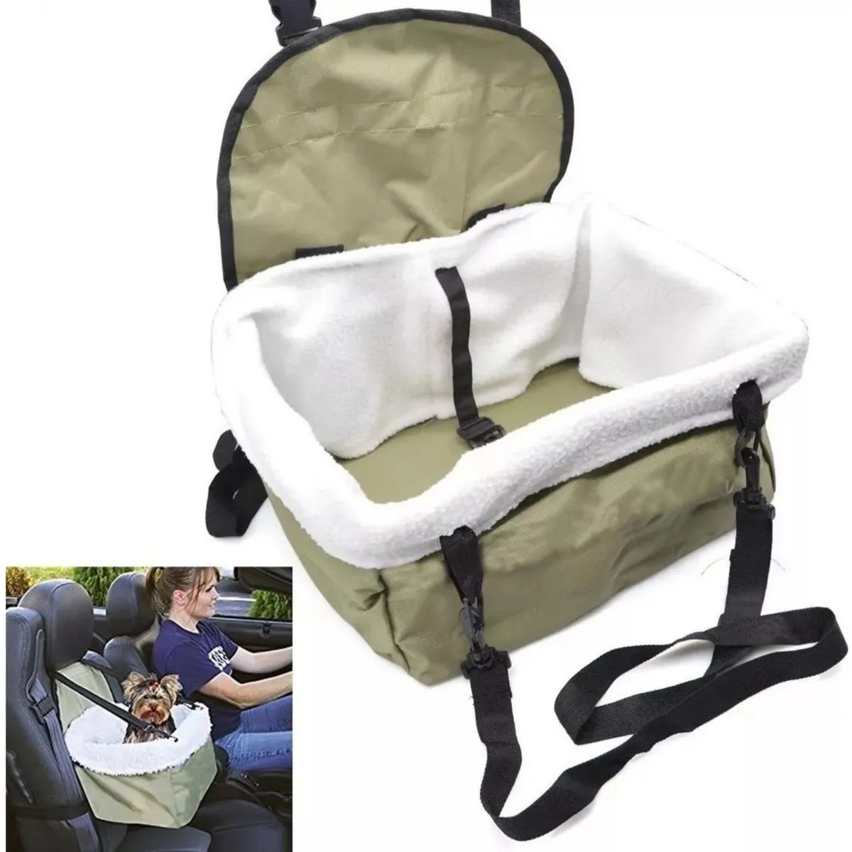 MOVI - Asiento De Mascota Para Auto con Felpa Polar para invierno