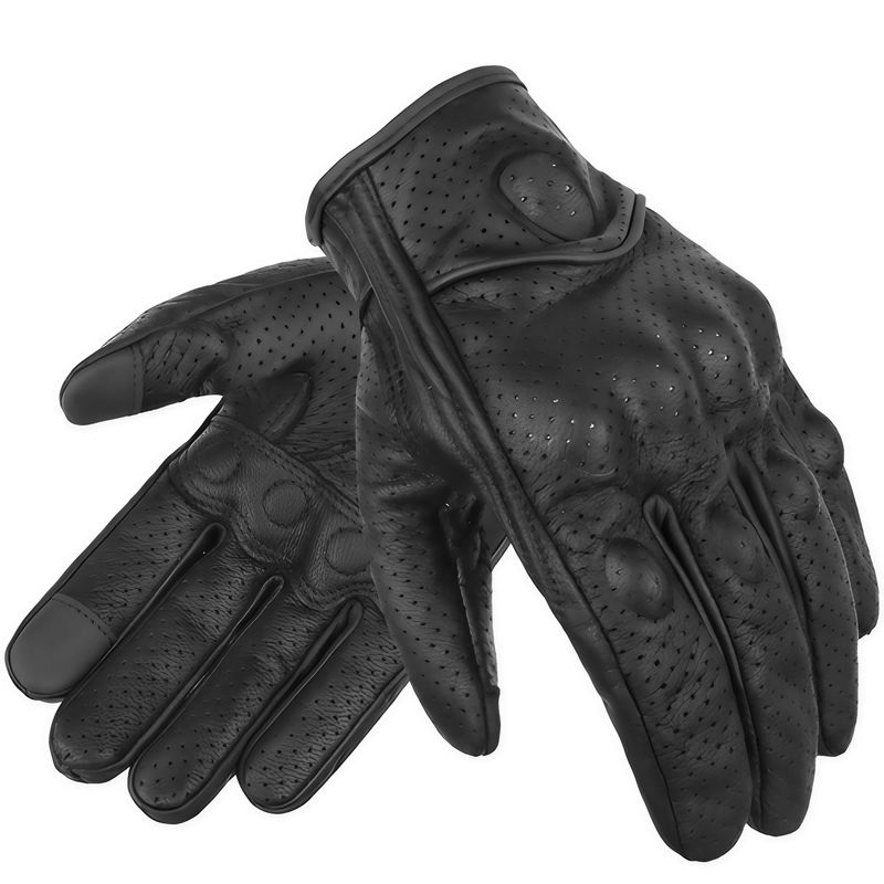 GENERICO - Guantes de moto cuero Gloves Negro XL SOYRUTA