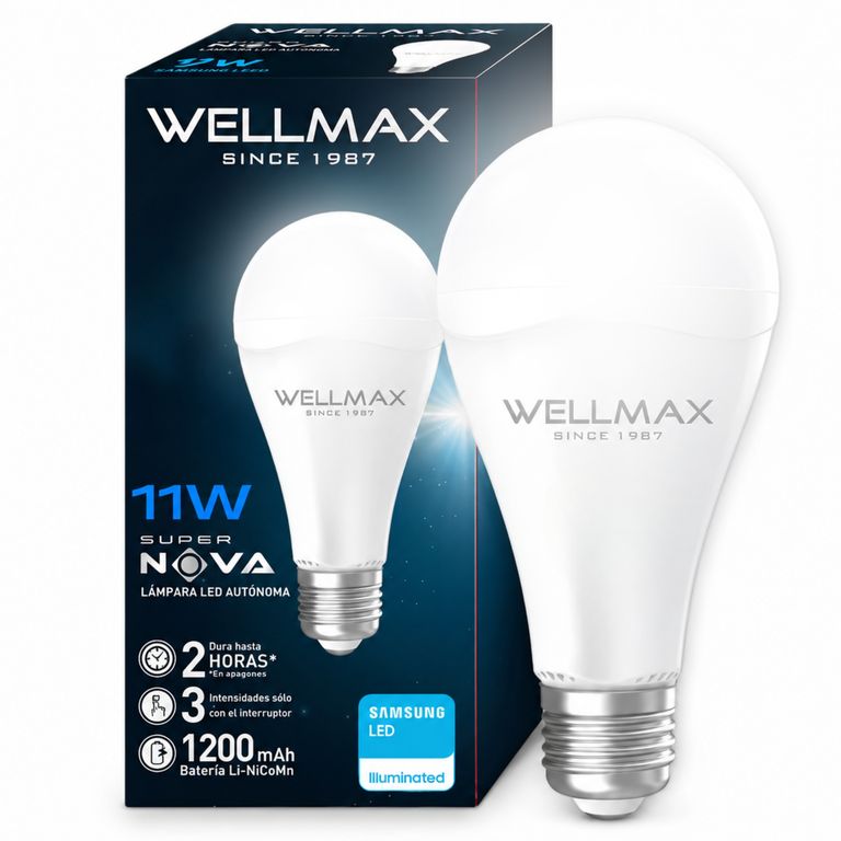 Ampolleta LED Recargable 11W con Chip LED Samsung Super Nova