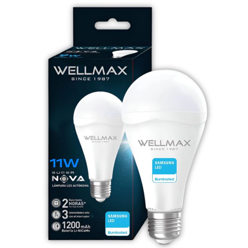 OEM - Ampolleta LED Recargable 11W con Chip LED Samsung Super Nova