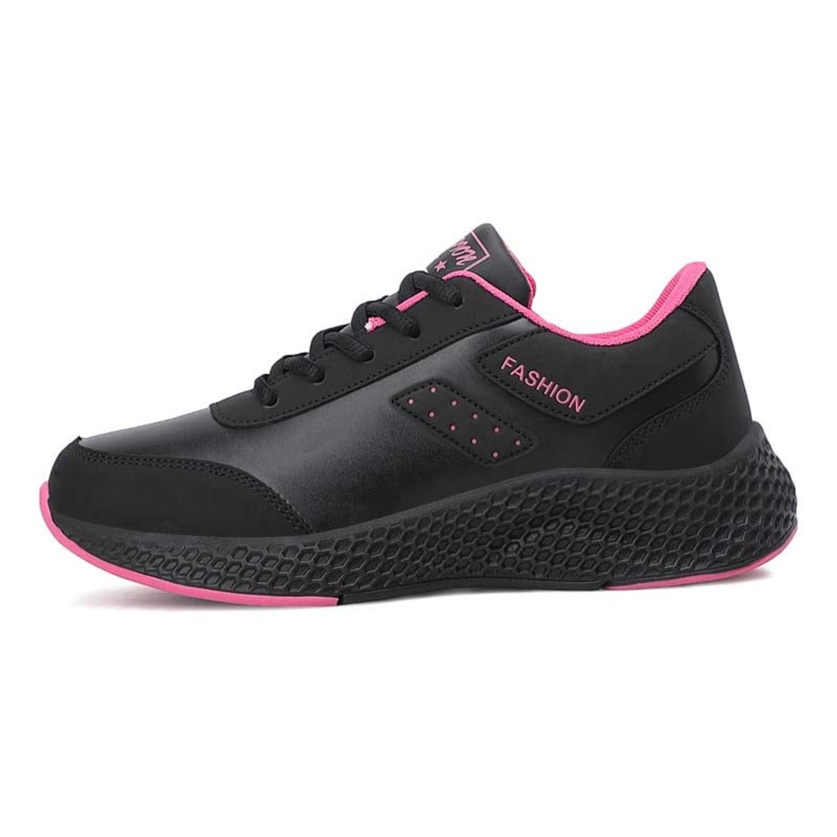 SHANDIAN - Zapatillas Deportivos PU Mujer Negro