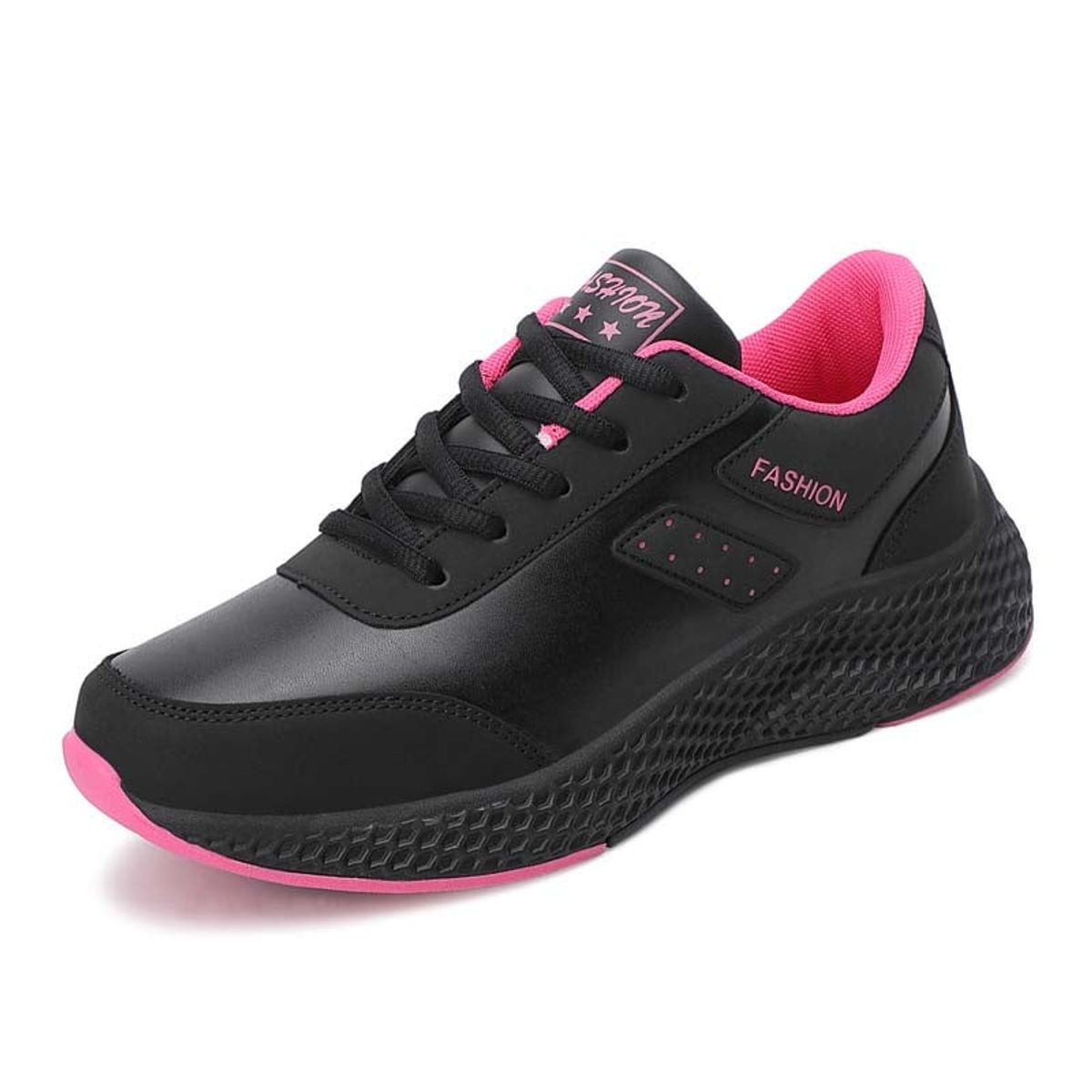 SHANDIAN - Zapatillas Deportivos PU Mujer Negro