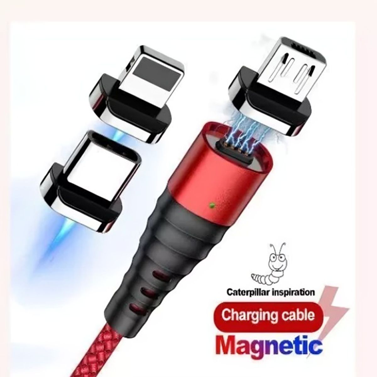 GENERICO - Cable Cargador Magnético Usb 3 En 1 Tipo-C