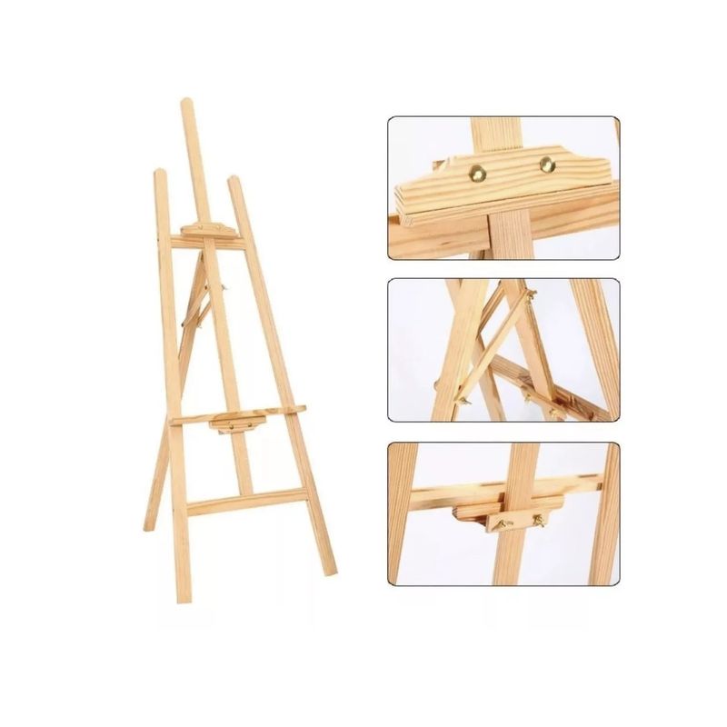 GENERICO - Atril Caballete Para Pintar De Madera Ajustable 1.75 Mts