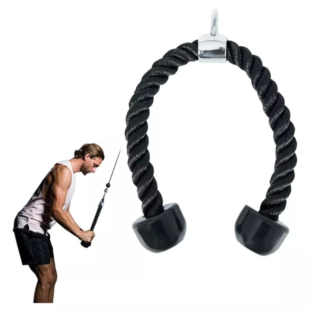 GENERICO - Cuerda Soga Para Tríceps Bíceps Polea Mancuernas Fitness