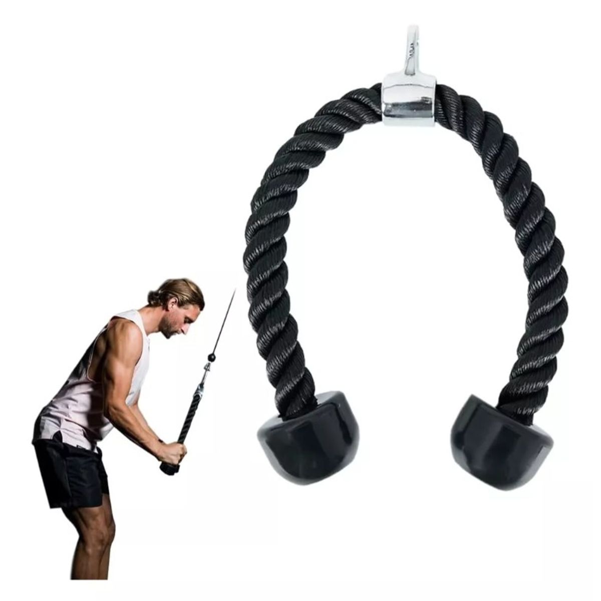 GENERICO - Cuerda Soga Para Tríceps Bíceps Polea Mancuernas Fitness