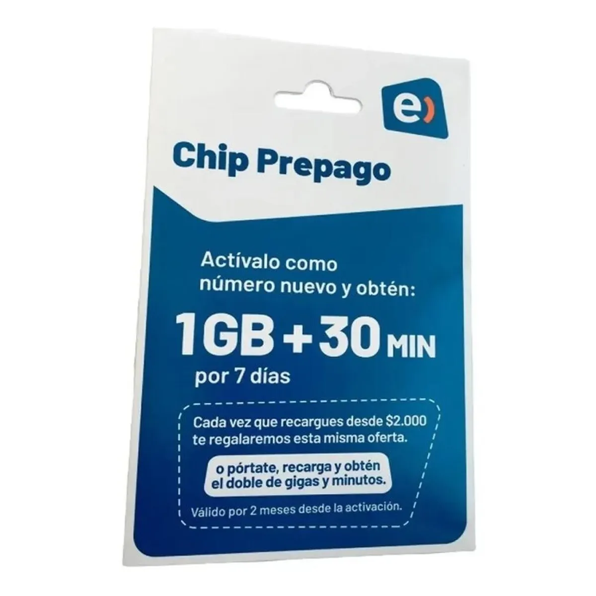 ENTEL - Chip Prepago Entel 30min + 1GB en Internet