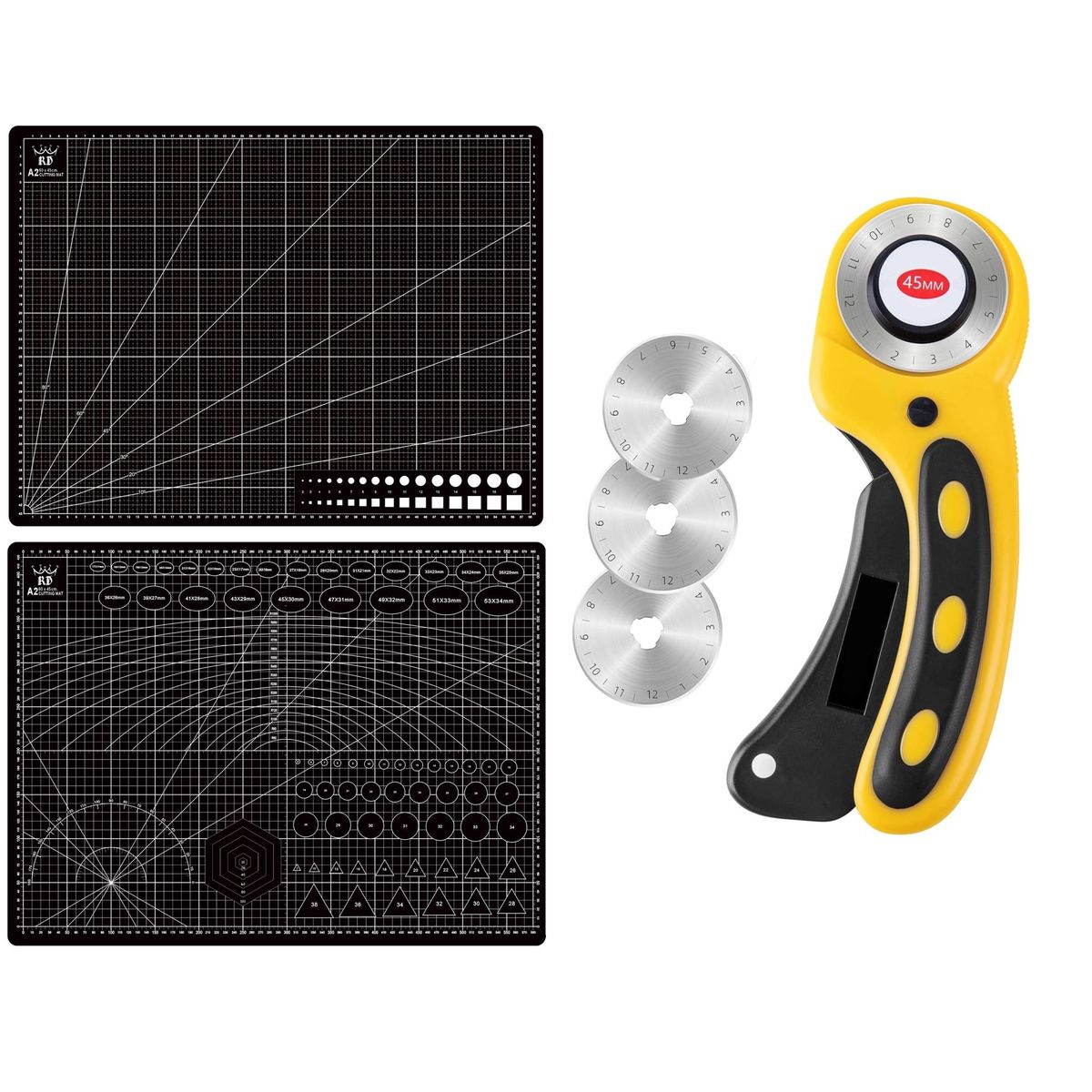 RD - Base Tapete Corte A2 45x60cm + Cutter Rotativo+3 Cuchillas N