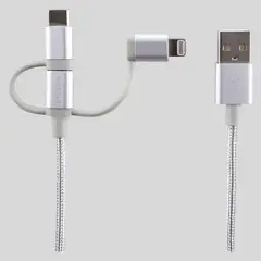 PHILIPS - Cable DLC260 3 en 1 Lightning USB-C DLC2608SR.