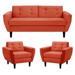BODEVIR - Sofa Bote 3C+1+1 Felpa 00 Naranja