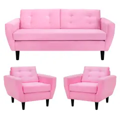 BODEVIR - Sofa Bote 3C+1+1 Felpa 00 Rosado