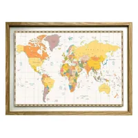 Cuadro mapa del mundo sepia 50x70