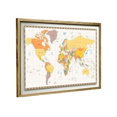 Imagen 2 del producto Cuadro mapa del mundo sepia 50x70