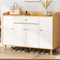 GENERICO - Zapatera Organizador Con 4 Puertas 1 Cajón Acomodar 24 Pares