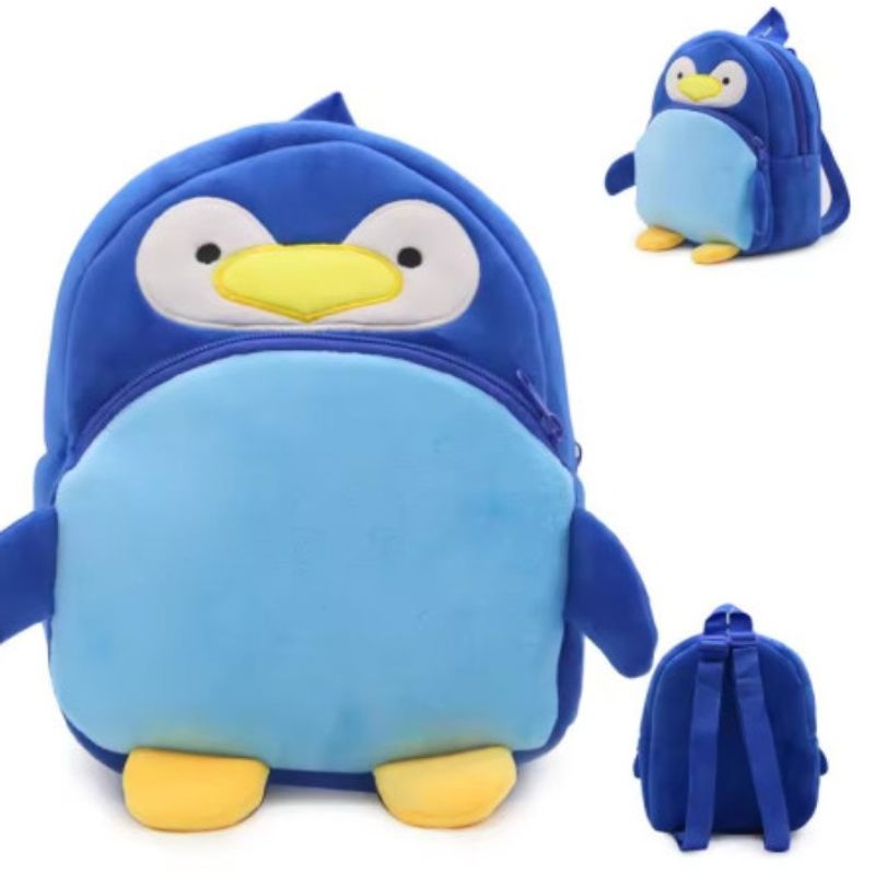 GENERICO - Mochila Felpa Niños Pequeños Escolar Jardin Diseño Pinguino